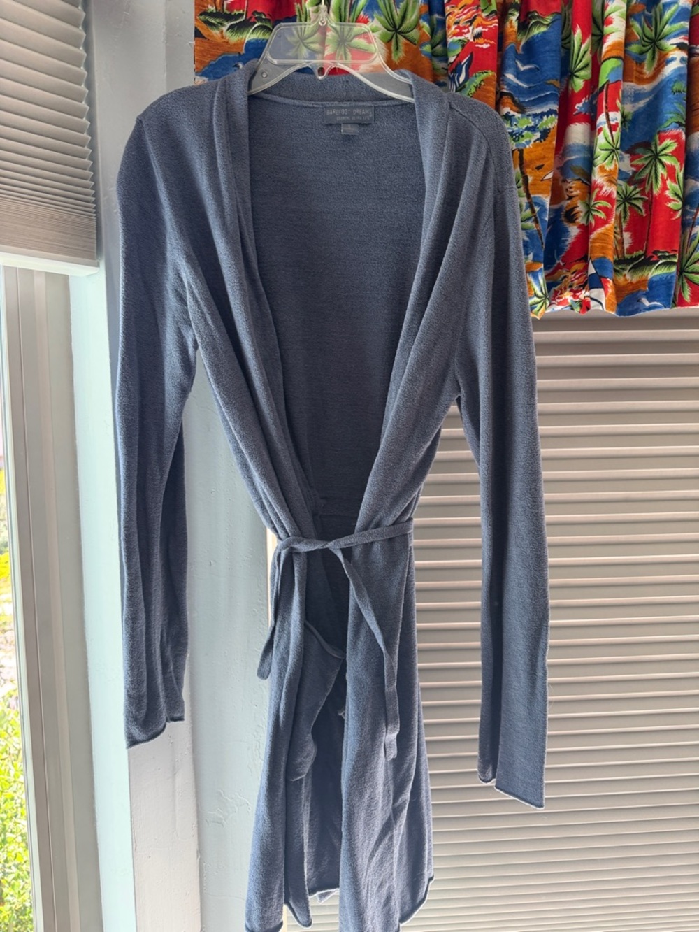 Barefoot Dreams smoky blue  Cozy Chic ultra Lite long robe - size small